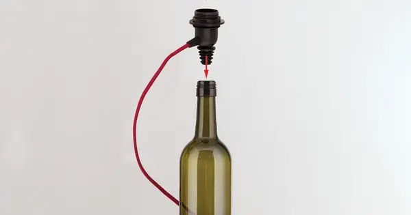 Biztonságos fizetés Orion Bottle bordó palackba illeszthető asztali lámpa (ORI-LA 4-1219_BOR) E27 1 izzós IP20