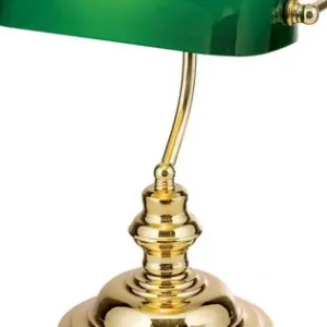 Orion Bankerslamp sárgaréz-zöld asztali lámpa (ORI-LA 4-587/1_GRE) E27 1 izzós IP20 Szuper ajánlat