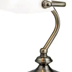 Azonnal elérhető Orion Bankerslamp sárgaréz-opál asztali lámpa (ORI-LA 4-1165/1_OP) E14 1 izzós IP20