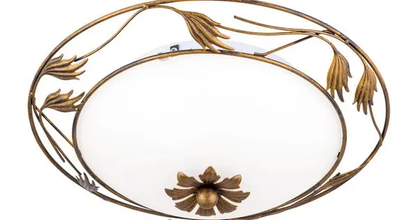 Orion Fleur antik arany-opál mennyezeti lámpa (ORI-DL 7-509/40) E27 2 izzós IP20 Népszerű