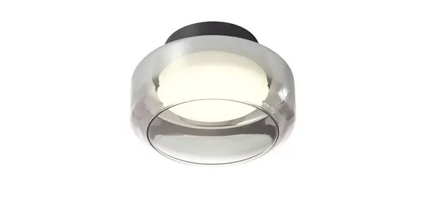 Végkiárusítás Redo Solera fekete-átlátszó LED mennyezeti lámpa (RED-01-3588) LED 1 izzós IP20