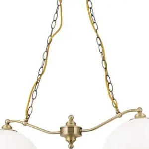 Olcsóbb Orion Old Lamp sárgaréz-opál függesztett lámpa (ORI-HL 6-1810/2) E27 2 izzós IP20