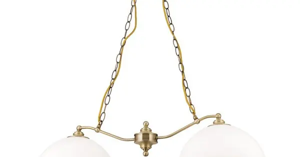 Olcsóbb Orion Old Lamp sárgaréz-opál függesztett lámpa (ORI-HL 6-1810/2) E27 2 izzós IP20