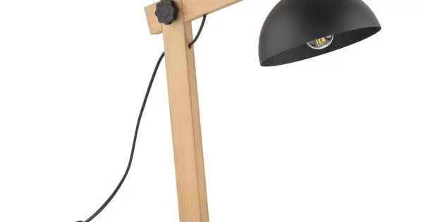 Árcsökkenés TK Lighting Oslo fekete-barna asztali lámpa (TK-5346) E27 1 izzós IP20