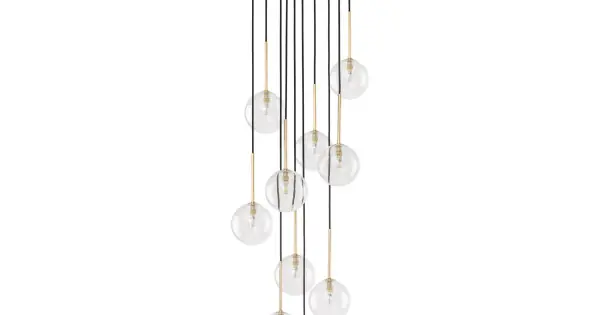 Prémium TK Lighting Nilos átlátszó-arany függesztett lámpa (TK-5944) G9 10 izzós IP20
