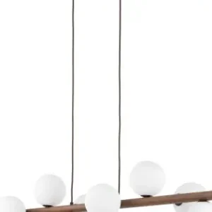 Végkiárusítás TK Lighting Estera Wood fehér-barna függesztett lámpa (TK-10273) G9 9 izzós IP20