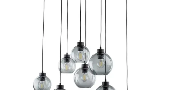 Szezonális akció TK Lighting Cubus füstszínű függesztett lámpa (TK-4113) E27 8 izzós IP20