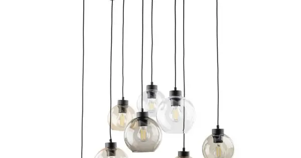 Végkiárusítás TK Lighting Cubus átlátszó-borostyán-füstszínű függesztett lámpa (TK-2834) E27 8 izzós IP20