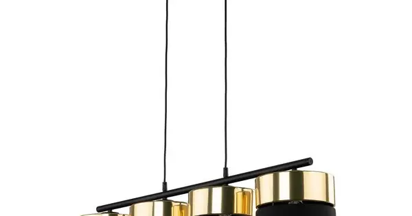 TK Lighting Hilton fekete-arany függesztett lámpa (TK-4342) E27 4 izzós IP20 Biztonságos fizetés