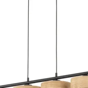 Végkiárusítás TK Lighting Nicol fekete-barna függesztett lámpa (TK-4802) E27 4 izzós IP20