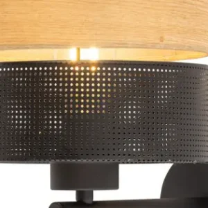 Végkiárusítás TK Lighting Nicol fekete-barna falikar (TK-6539) E27 1 izzós IP20