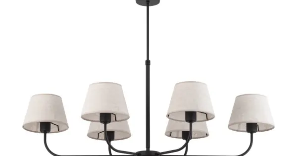 Bestseller TK Lighting Chicago fekete-bézs csillár (TK-3999) E27 6 izzós IP20