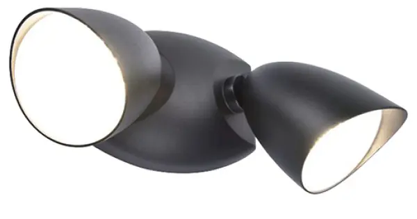 Lutec Shrimp matt fekete LED kültéri fali lámpa (LUT-7622221012) LED 2 izzós IP54 Prémium
