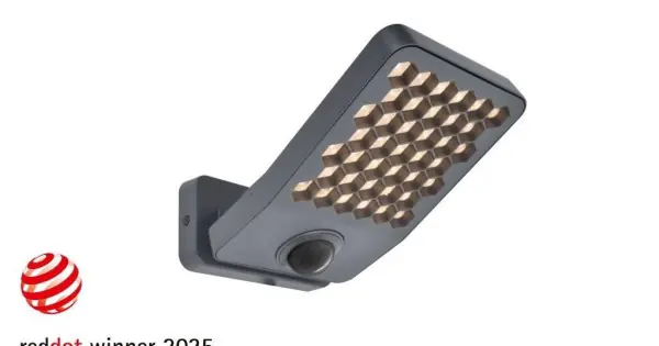 Gyors szállítás Lutec Atlantis sötétszürke napelemes LED kültéri fali lámpa (LUT-7801607118) LED 1 izzós IP54