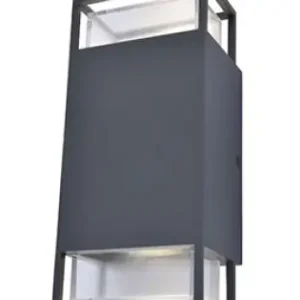 Korlátozott ajánlat Lutec Ridge sötétszürke kültéri fali lámpa (LUT-5107101118) GU10 2 izzós IP54