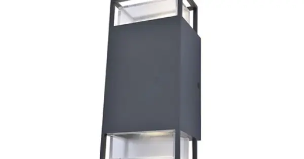 Korlátozott ajánlat Lutec Ridge sötétszürke kültéri fali lámpa (LUT-5107101118) GU10 2 izzós IP54
