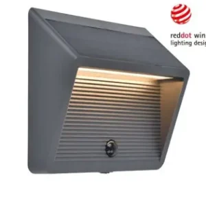 Lutec Linko matt fekete napelemes LED kültéri fali lámpa (LUT-6912301335) LED 1 izzós IP44 Gyors kiszállítás