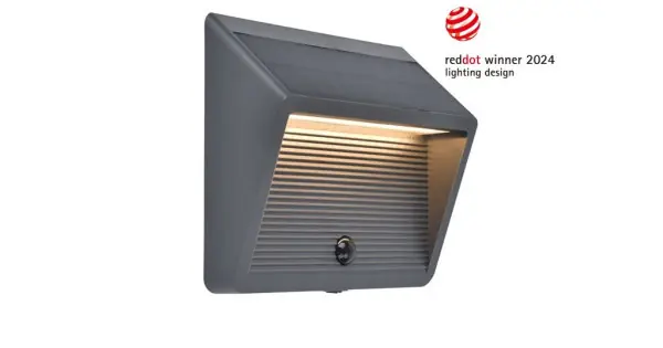 Lutec Linko matt fekete napelemes LED kültéri fali lámpa (LUT-6912301335) LED 1 izzós IP44 Gyors kiszállítás