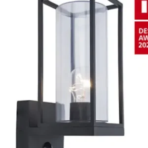 Lutec Flair matt fekete mozgásérzékelős kültéri falikar (LUT-5288802012) E27 1 izzós IP44 Akciós ár