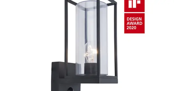 Lutec Flair matt fekete mozgásérzékelős kültéri falikar (LUT-5288802012) E27 1 izzós IP44 Akciós ár