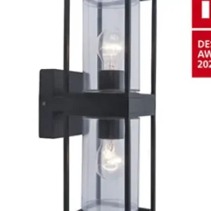 Szuper ajánlat Lutec Flair matt fekete kültéri falikar (LUT-5288804012) E27 2 izzós IP44