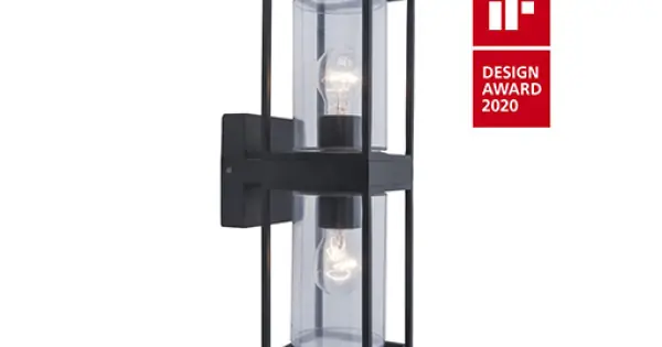 Szuper ajánlat Lutec Flair matt fekete kültéri falikar (LUT-5288804012) E27 2 izzós IP44
