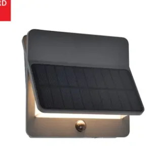 Újdonság Lutec Aleta sötétszürke napelemes LED kültéri fali lámpa (LUT-6915401118) LED 1 izzós IP54