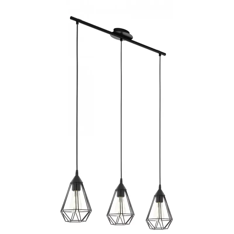 Expressz kézbesítés Tarbes - 3 izzós függeszték lámpa, fekete, E27 3x60W - EGLO-94189