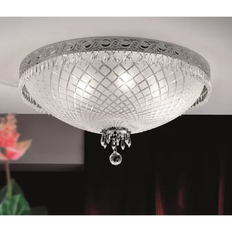 Empire Crystal - 8 izzós ezüst kristály mennyezeti lámpa; átm 61cm- ORI-DL 7-489/8/61 Altsilber Rendeld meg most