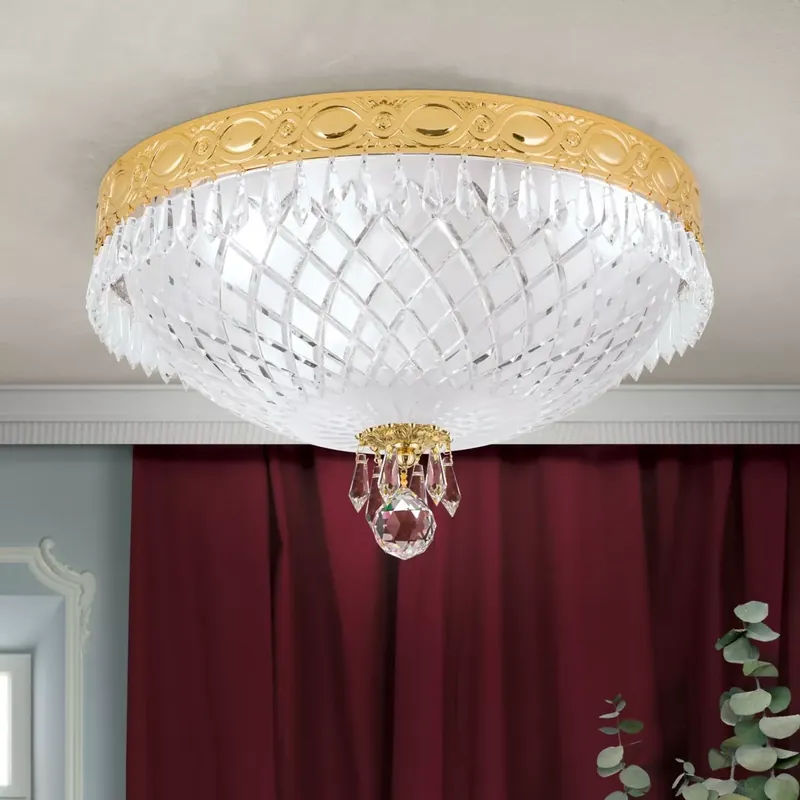 Nézd meg most Empire Crystal - 3 izzós arany kristály mennyezeti lámpa; átm 40cm - ORI-DL 7-489/3/39 gold
