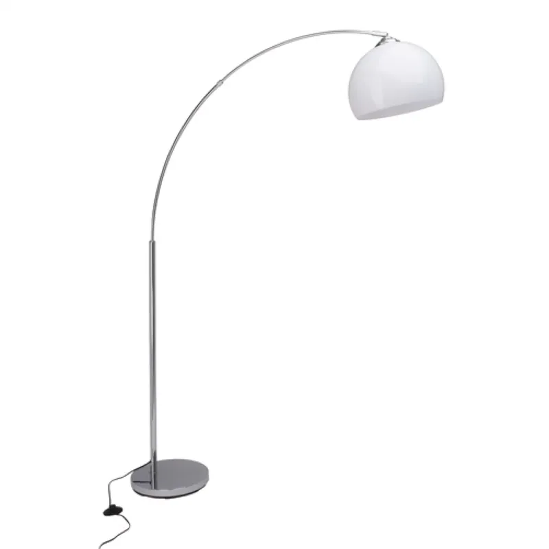 Vessa - nagybenyúlású íves állólámpa, 166cm, króm/fehér - Brilliant-92940/75 Azonnal elérhető