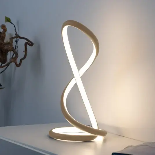 Paul Neuhaus LED asztali lámpa Twist, homokszínű, magasság 42 cm Szezonális akció