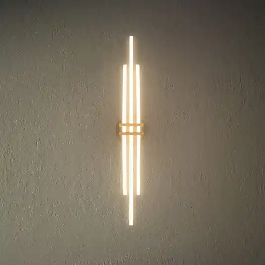 LED mennyezeti lámpa Tinka, fa színű/fekete, hossza 98 cm Kiárusítás
