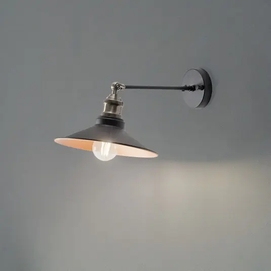 Saglam fali világítás, fekete/arany, kúpos, magasság 20 cm, E27 Korlátozott ajánlat