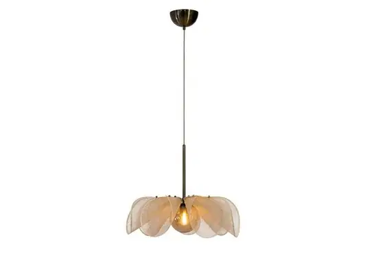 Prémium Styrka lógó világítás, Ø 63 cm, sárgaréz/bézs, banánrost