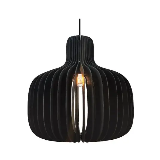 Kedvezmény Hazo függő világítás, Ø 43 cm, fekete, fa