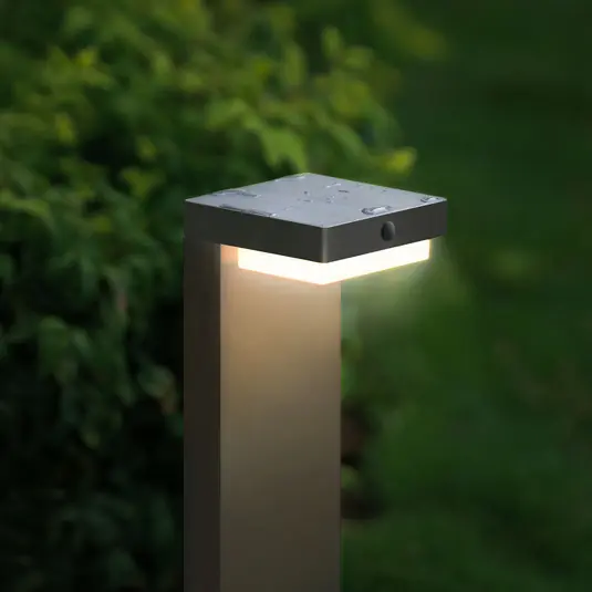 Utolsó esély LED akkumulátoros kültéri útjelző lámpa 800104, antracit, IP44, érzékelő
