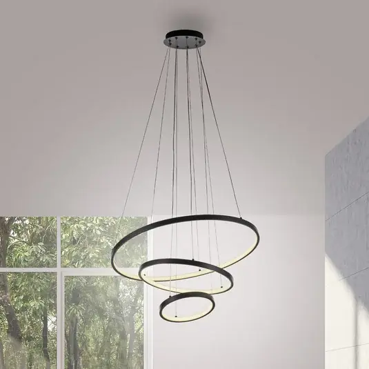 Szuper akció JUST LIGHT. Cerchi LED lógó világítás, fekete, 3000 K