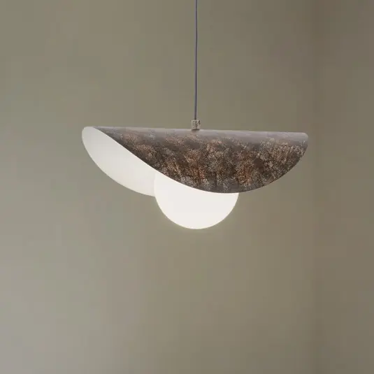 Csak ma Vatoz lógó világítás, 1 izzós, fekete, Ø 40 cm, fém/üveg