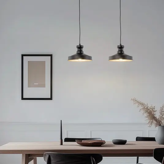 Berceste lógó világítás, fekete, fém, Ø 22 cm, E27 Azonnali szállítás