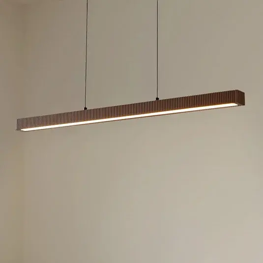 Újdonság Lucande LED lógó világítás Emara, sötét fa, tölgy, CCT