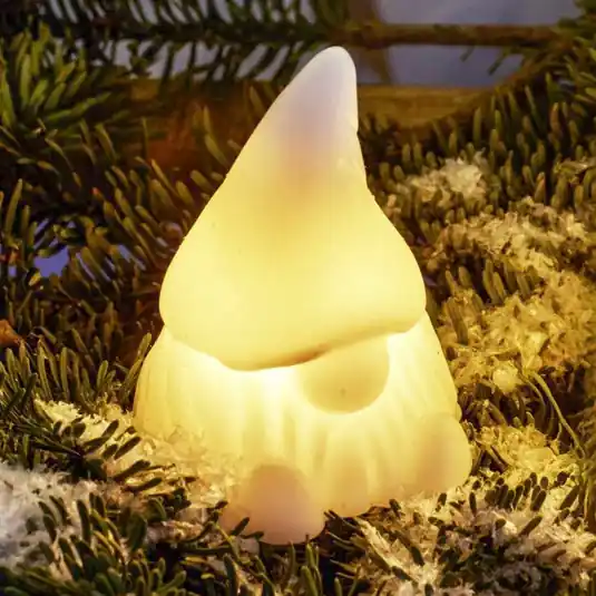 Csak ma LED dekorációs figura Coco, fehér, magasság 14 cm, viasz, elemes működés