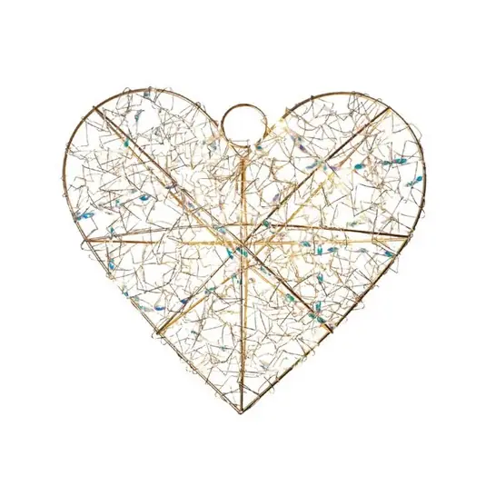 LED belső dekoráció Lily Heart, arany, 30 x 30 cm, elem Csak ma