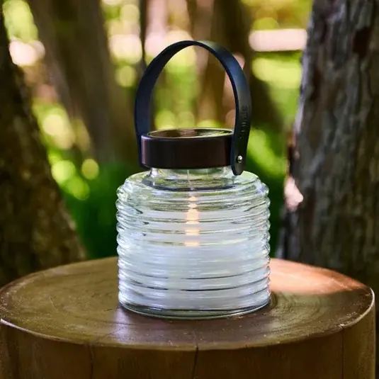 Expressz szállítás LED napelemes világítás Aston Jar, magasság 16 cm, fekete/barna, IP44