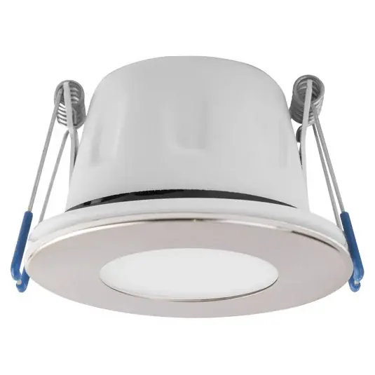 MEGAMAN LED süllyesztett spotlámpa Tego Slim, 2800 K, nikkel, IP65 Gyors szállítás