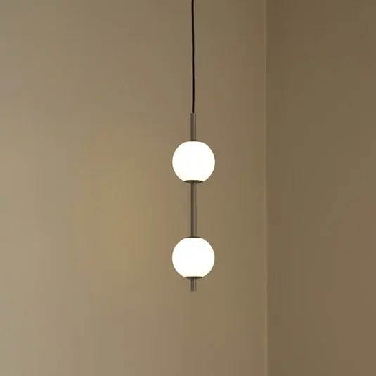 Kedvezmény UMAGE LED lógó világítás Audrey, acélszínű, 2 izzós, Ø 12 cm