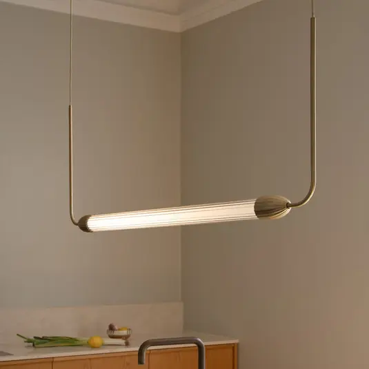 Alacsony ár UMAGE LEMON SQUEEZE LINEAR lógó világítás, sárgaréz 138 cm GU10