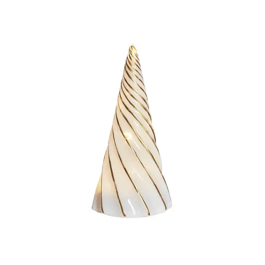LED dekorációs figura Vilma, fehér/arany, magasság 19 cm, üveg, elem Vásárlói kedvenc
