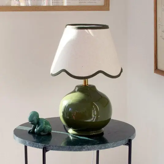 Népszerű PR Home Nell asztali lámpa, mohazöld, kerámia, 34 cm magas, E27