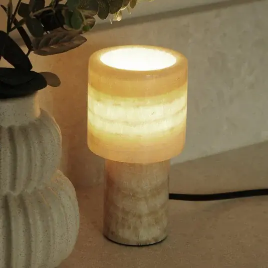 PR Home Lucie asztali világítás, krém, márvány, 16 cm magas, G9 Expressz szállítás